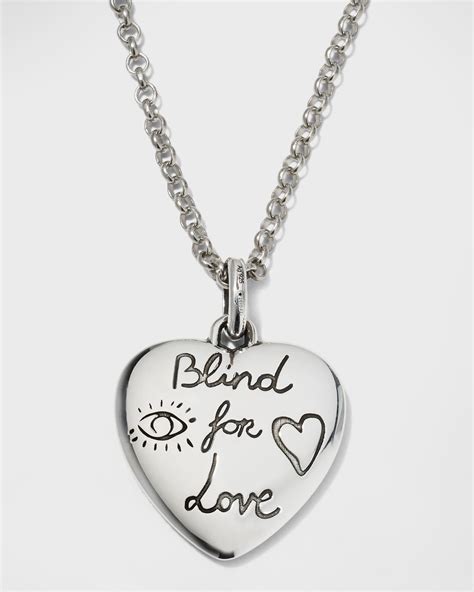 gucci sterling silver blind for love heart pendant|GUCCI Sterling Silver Blind for Love Heart Pendant.